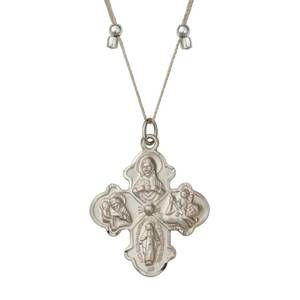 NEW &LIVY 4-way cross necklace in silver on silver
